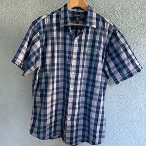Van Heusen Air Plaid L 16-16 1/2 Button-Down Short Sleeve Shirt
